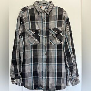 Vintage Carhartt Flannel Shirt Mens Plaid Heavyweight Rugged Outdoor Sz 2X Tall